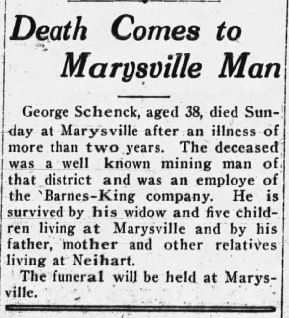 George Schenck Death Announcement